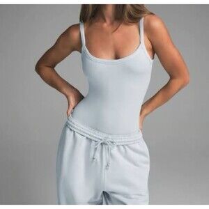 NWT Skims Cotton Jersey Scoop Neck Bodysuit in Zen Blue Size M $58 BD-THG-5515W
